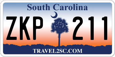 SC license plate ZKP211