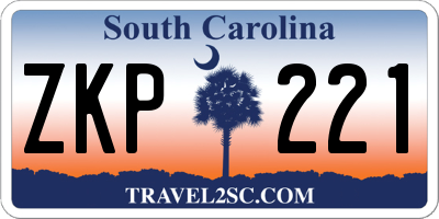 SC license plate ZKP221