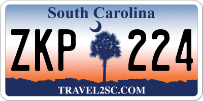 SC license plate ZKP224