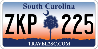 SC license plate ZKP225