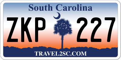 SC license plate ZKP227