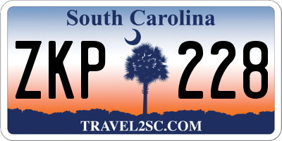 SC license plate ZKP228