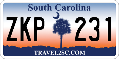 SC license plate ZKP231