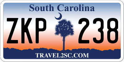 SC license plate ZKP238