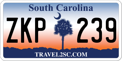SC license plate ZKP239