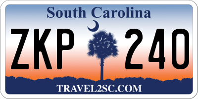 SC license plate ZKP240