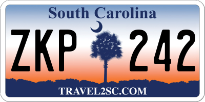 SC license plate ZKP242