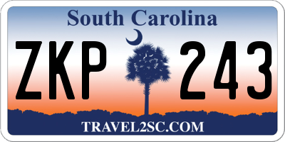 SC license plate ZKP243