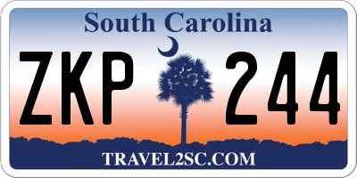 SC license plate ZKP244
