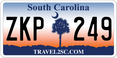 SC license plate ZKP249