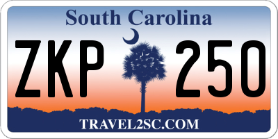 SC license plate ZKP250