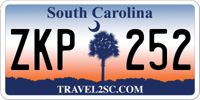 SC license plate ZKP252