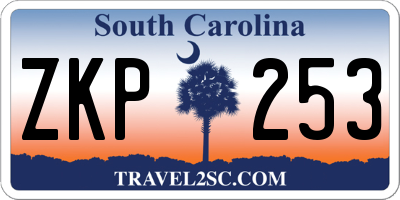 SC license plate ZKP253