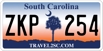 SC license plate ZKP254