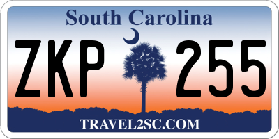 SC license plate ZKP255