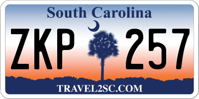 SC license plate ZKP257