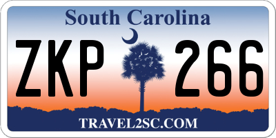 SC license plate ZKP266