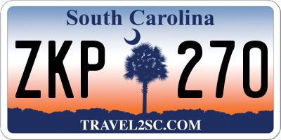 SC license plate ZKP270