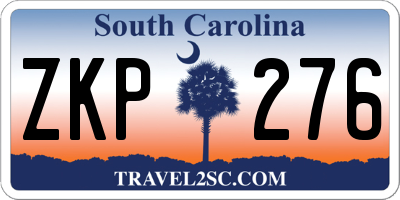 SC license plate ZKP276