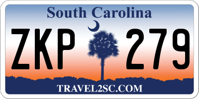 SC license plate ZKP279
