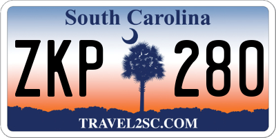 SC license plate ZKP280