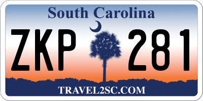 SC license plate ZKP281
