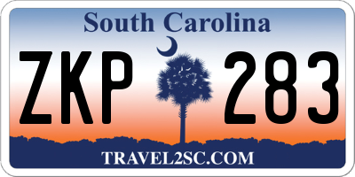 SC license plate ZKP283