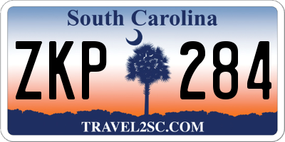 SC license plate ZKP284