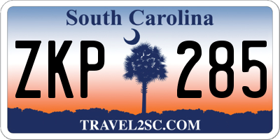SC license plate ZKP285