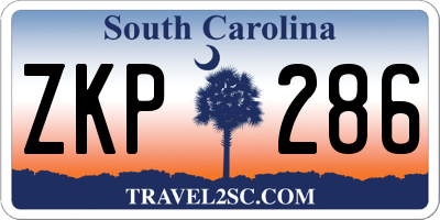 SC license plate ZKP286