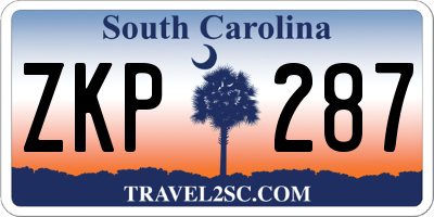 SC license plate ZKP287