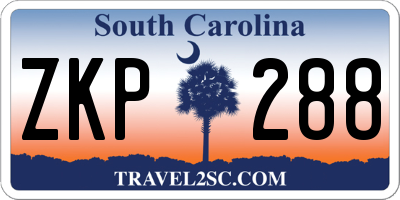 SC license plate ZKP288