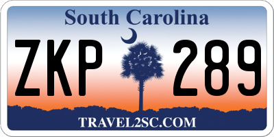 SC license plate ZKP289