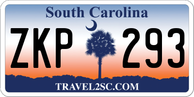 SC license plate ZKP293