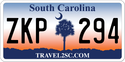 SC license plate ZKP294