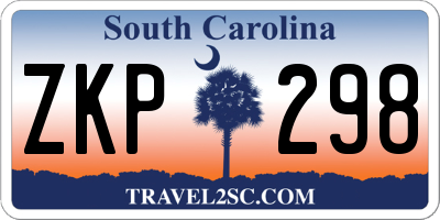 SC license plate ZKP298