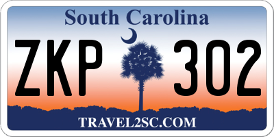 SC license plate ZKP302