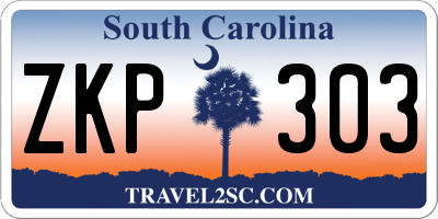 SC license plate ZKP303