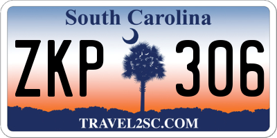 SC license plate ZKP306
