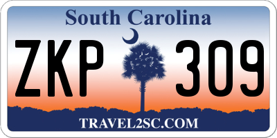 SC license plate ZKP309