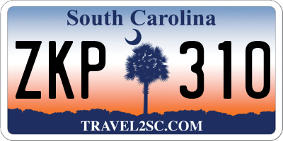 SC license plate ZKP310
