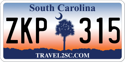 SC license plate ZKP315