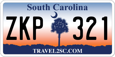 SC license plate ZKP321