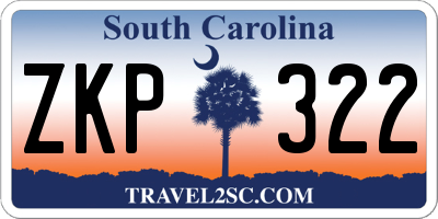 SC license plate ZKP322