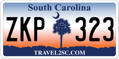 SC license plate ZKP323