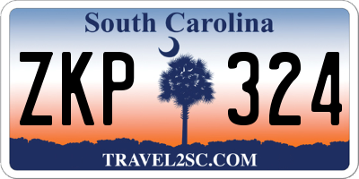 SC license plate ZKP324