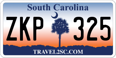 SC license plate ZKP325