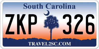 SC license plate ZKP326