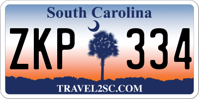 SC license plate ZKP334
