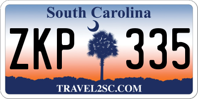SC license plate ZKP335